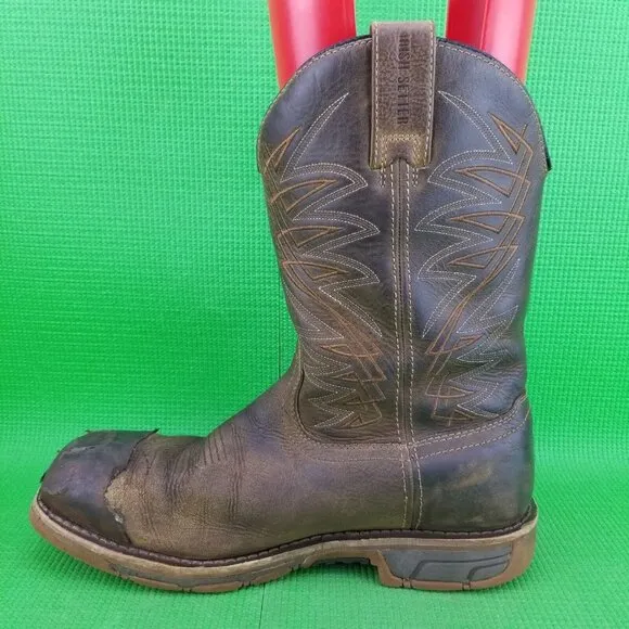Red Wing Irish Setter 83912 Western Leather Steel Toe Work Boots Mens 10 Cowboy