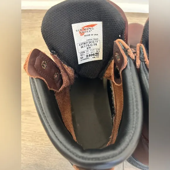 Red Wing Steel Toe 2406 SuperSole 2.0 6&quot; Men's Work Boot - Size 10-1/2 D