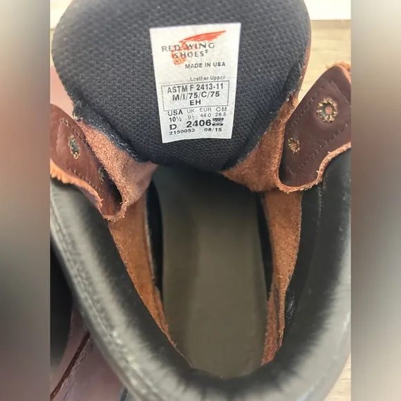 Red Wing Steel Toe 2406 SuperSole 2.0 6&quot; Men's Work Boot - Size 10-1/2 D