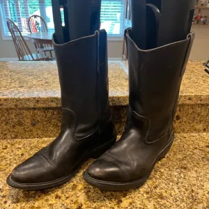 Red Wing Vntg Pecos ? Pull On Black Leather Work Biker Boots Men’s 9 Sole Damage