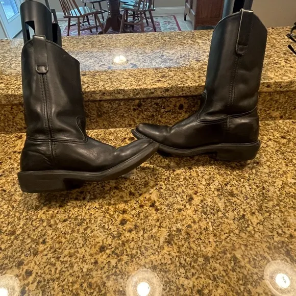 Red Wing Vntg Pecos ? Pull On Black Leather Work Biker Boots Men’s 9 Sole Damage