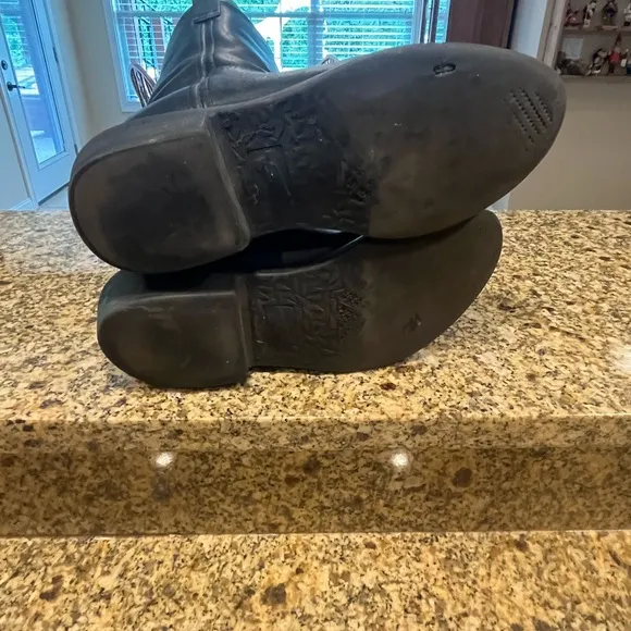Red Wing Vntg Pecos ? Pull On Black Leather Work Biker Boots Men’s 9 Sole Damage