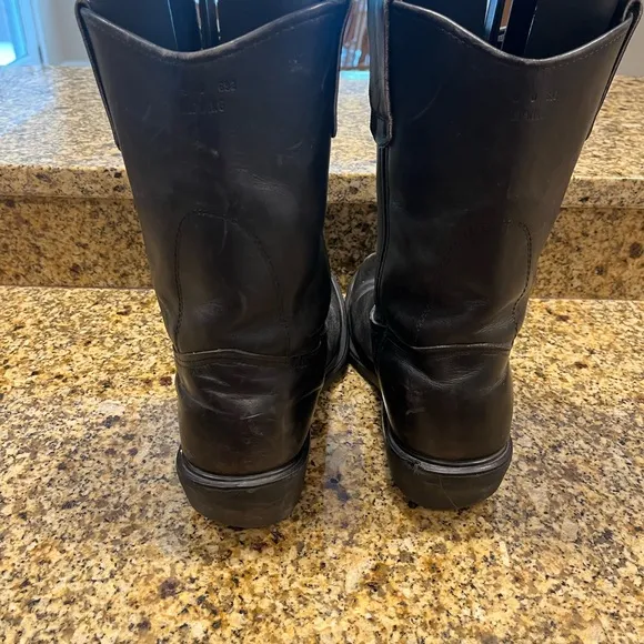 Red Wing Vntg Pecos ? Pull On Black Leather Work Biker Boots Men’s 9 Sole Damage