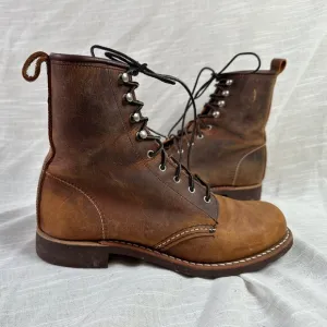 Red Wing Women's Silversmith Rustic Brown Work Leather Lace Up Boots Size 8.5