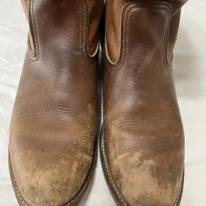 Red Wings Pecos Men's Leather Slip On Soft Toe Roper Work Boots, Size 9C