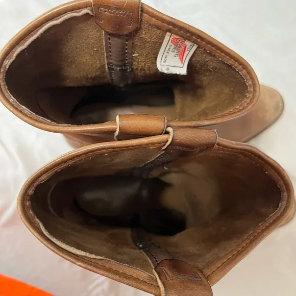 Red Wings Pecos Men's Leather Slip On Soft Toe Roper Work Boots, Size 9C