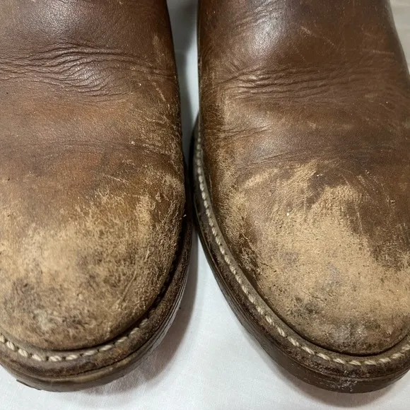 Red Wings Pecos Men's Leather Slip On Soft Toe Roper Work Boots, Size 9C