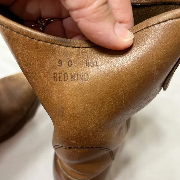 Red Wings Pecos Men's Leather Slip On Soft Toe Roper Work Boots, Size 9C