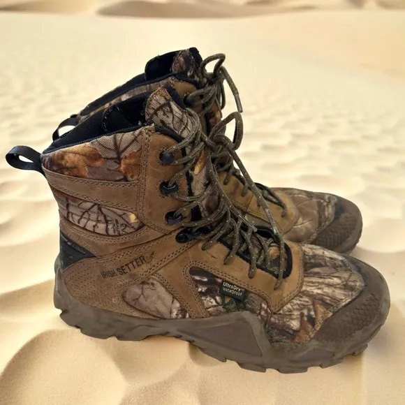 Red Wint Irish Setter VaprTrek Waterproof Camouflaged Hunting Boots Size 9.5