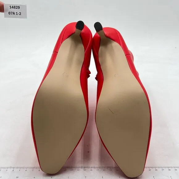 Red Women Fashion High Heel Ankle Boots Pointed Toe Stilettos Zipper Unique Shoe