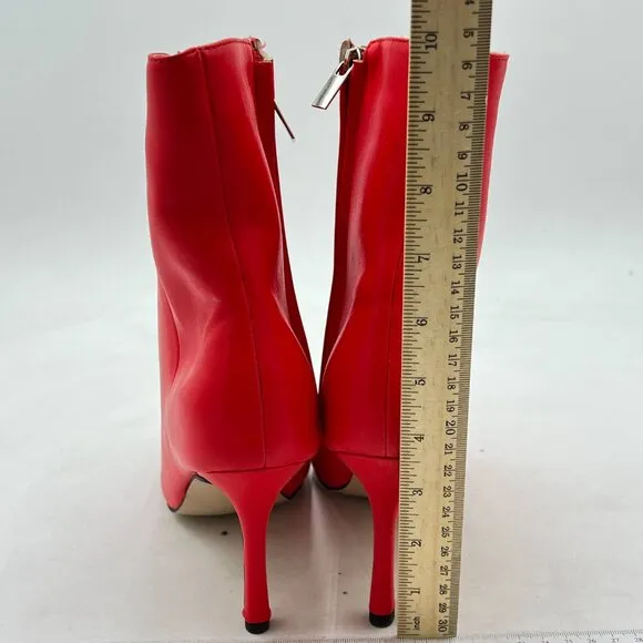 Red Women Fashion High Heel Ankle Boots Pointed Toe Stilettos Zipper Unique Shoe