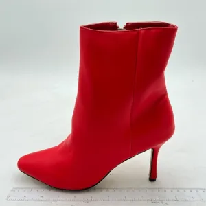 Red Women Fashion High Heel Ankle Boots Pointed Toe Stilettos Zipper Unique Shoe