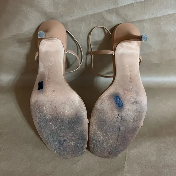 Reformation | Ivy Heels Strappy Sandals Leather Tan Naked Size 9