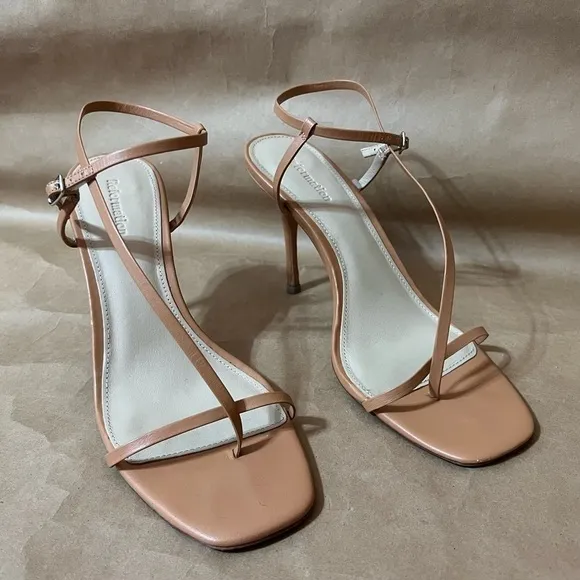 Reformation | Ivy Heels Strappy Sandals Leather Tan Naked Size 9