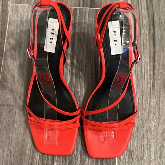 REISS Bali Leather Strappy Sandals