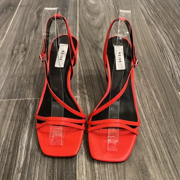 REISS Bali Leather Strappy Sandals