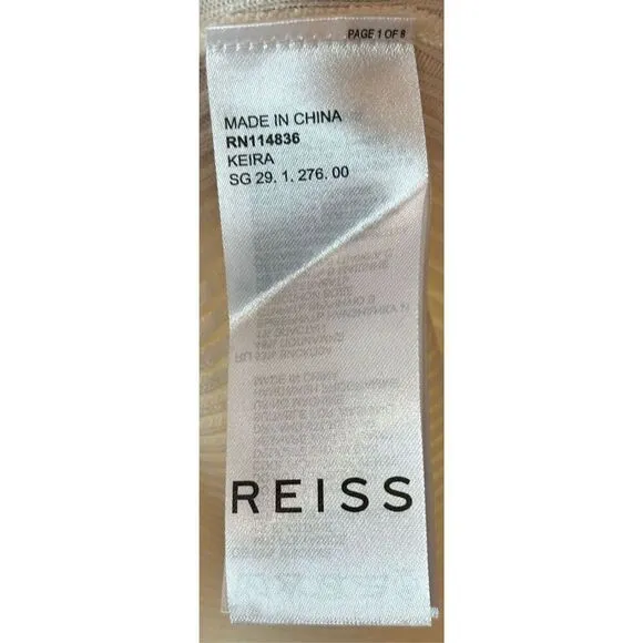 Reiss KEIRA KNITTED BODYCON MIDI DRESS in White NWT Size XL