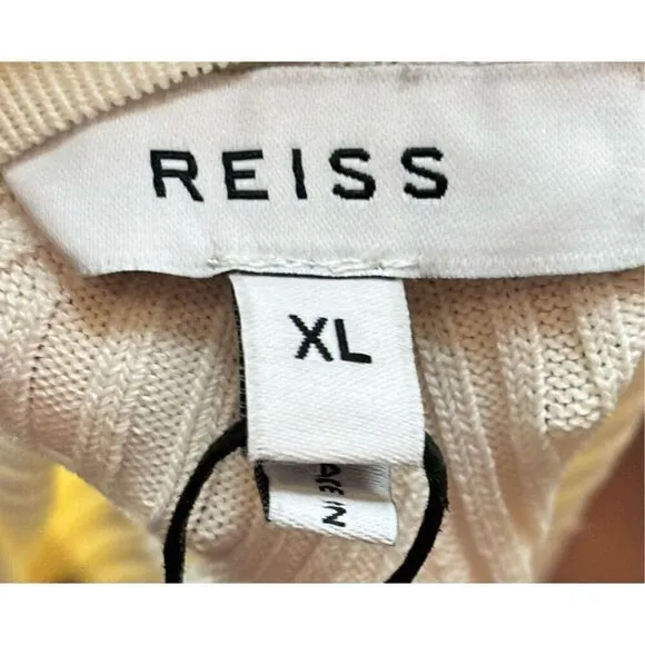 Reiss KEIRA KNITTED BODYCON MIDI DRESS in White NWT Size XL