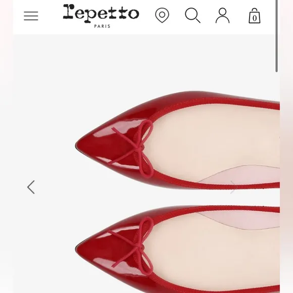 Repetto BRIGITTE POINTY TOE BALLERINAS 38 Flamme