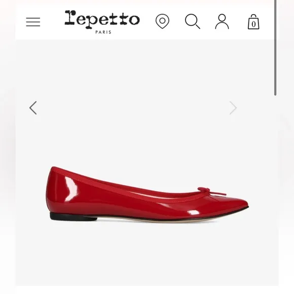Repetto BRIGITTE POINTY TOE BALLERINAS 38 Flamme