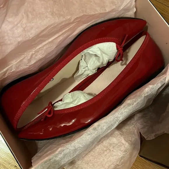 Repetto BRIGITTE POINTY TOE BALLERINAS 38 Flamme