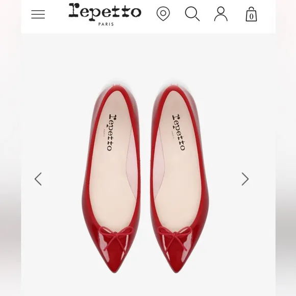 Repetto BRIGITTE POINTY TOE BALLERINAS 38 Flamme