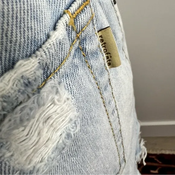 Retrofête Maeve Asymmetrical Denim Skirt - Size L - Made in Italy