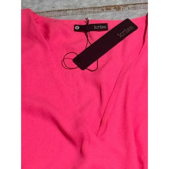 REVOLVE Krisa Neon Pink Mini Small adjustable Waist NWT V-neck Faux Wrap