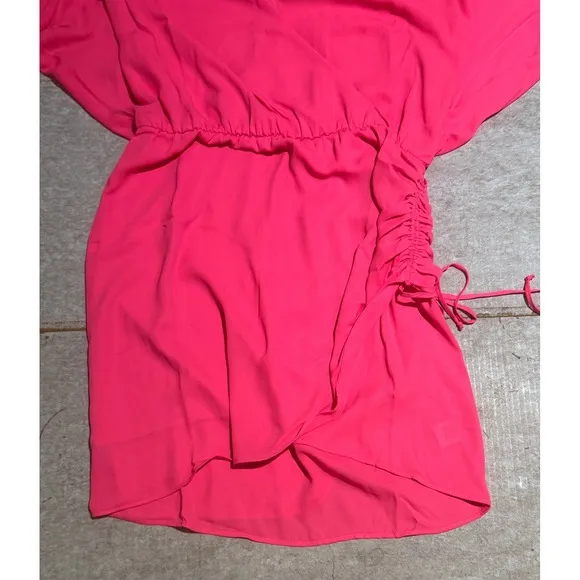 REVOLVE Krisa Neon Pink Mini Small adjustable Waist NWT V-neck Faux Wrap