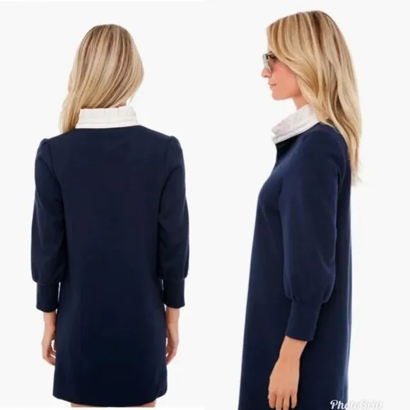 Revolve Pomander Place Navy Blue Charlotte Terry Dress with White Collar