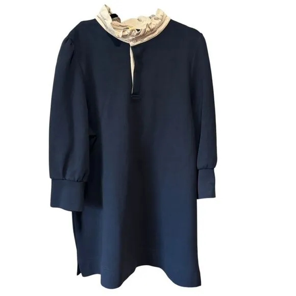 Revolve Pomander Place Navy Blue Charlotte Terry Dress with White Collar