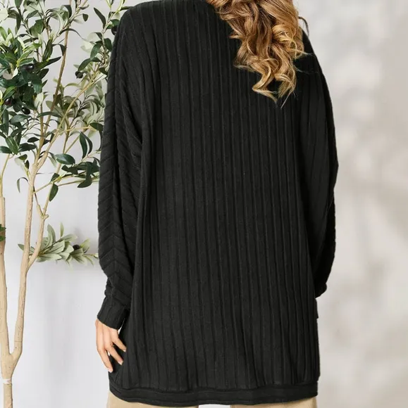 Ribbed Haven Cardigan - Black