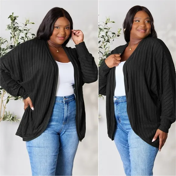 Ribbed Haven Cardigan - Black