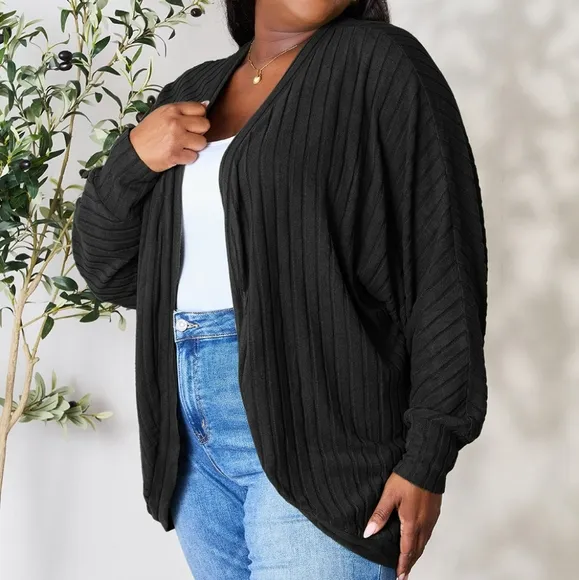 Ribbed Haven Cardigan - Black