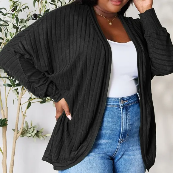 Ribbed Haven Cardigan - Black