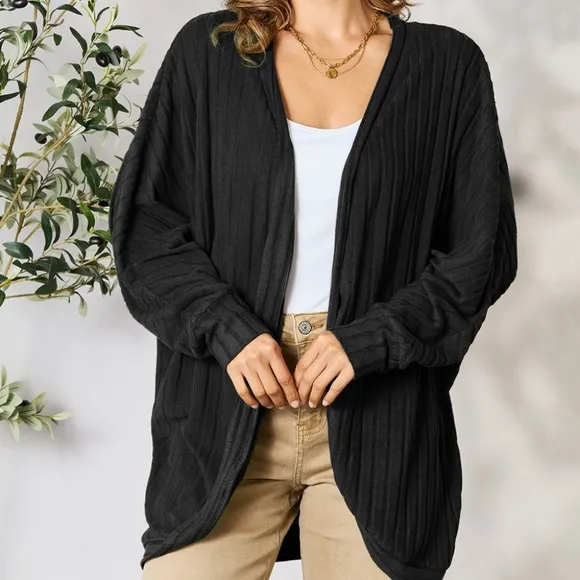 Ribbed Haven Cardigan - Black