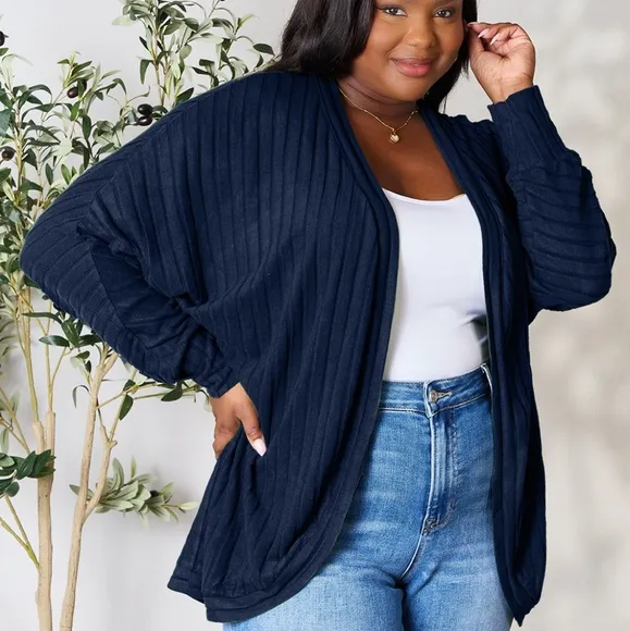 Ribbed Haven Cardigan - Blue