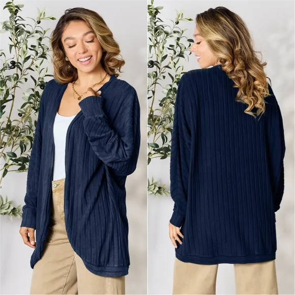 Ribbed Haven Cardigan - Blue