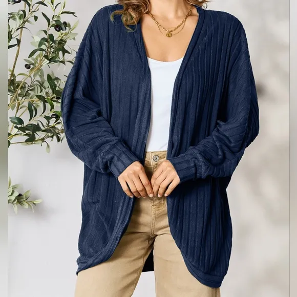 Ribbed Haven Cardigan - Blue