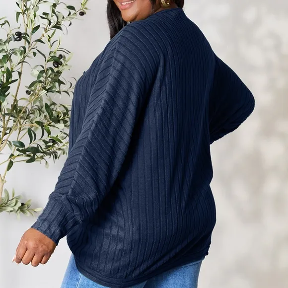 Ribbed Haven Cardigan - Blue