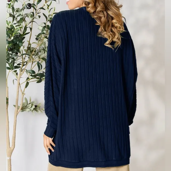 Ribbed Haven Cardigan - Blue