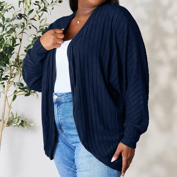 Ribbed Haven Cardigan - Blue