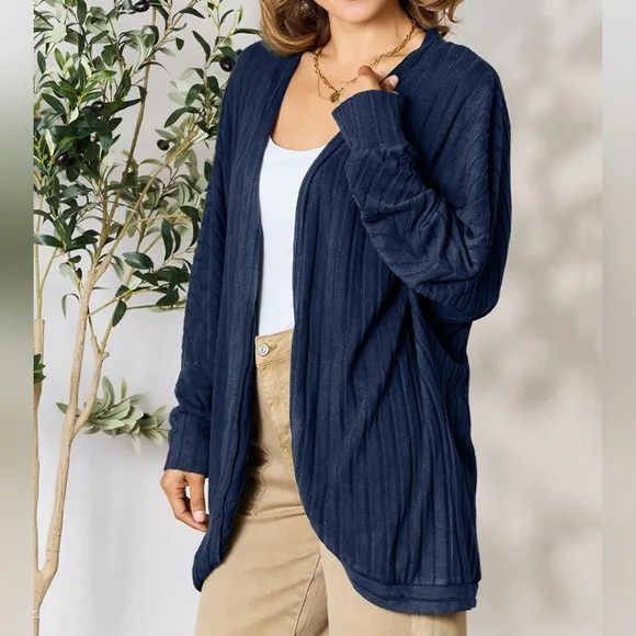 Ribbed Haven Cardigan - Blue