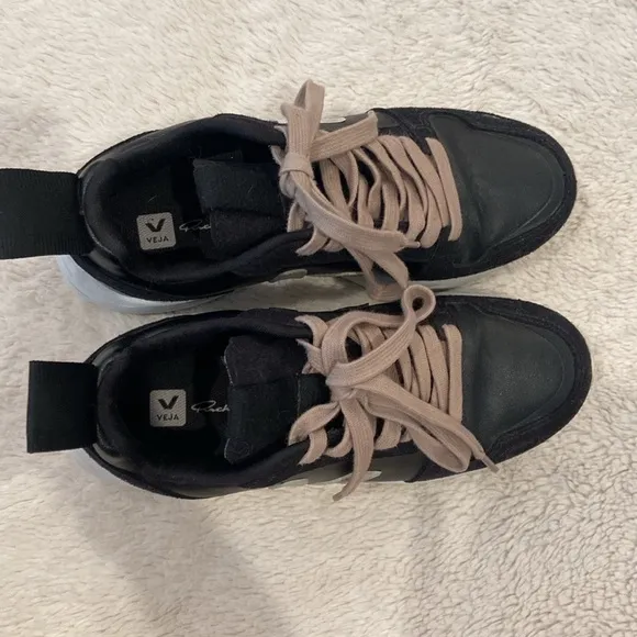 Rick Owens X Veja Hiking Shoes Women Ramones Geobasket Vegan