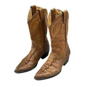 Rio Grande Brown Crocodile Print Pointed Toe Men’s Size 7.5 Western Cowboy Boot
