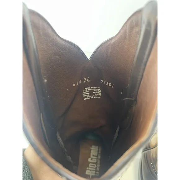Rio Grande Brown Leather Western Cowgirl Mid Calf Boots Size: