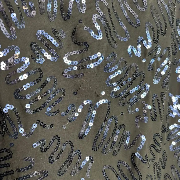 Rixo Kelly Sequin Midi Skirt Black and Blue Size Small