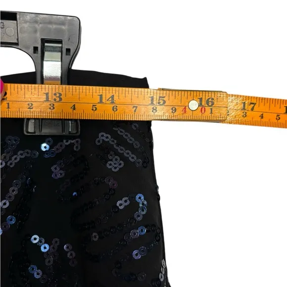 Rixo Kelly Sequin Midi Skirt Black and Blue Size Small