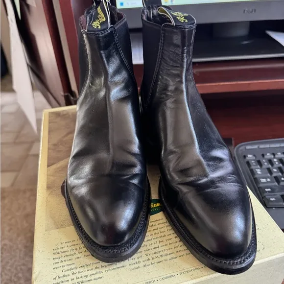 R.M. Williams Black Ankle Boots Classic Leather Style