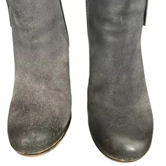 ROAN by Bed|Stu Boots Womens 6.5 Gray LINA Mix Leather Side Zip Ankle Boots